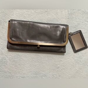 HOBO distressed gray leather wallet